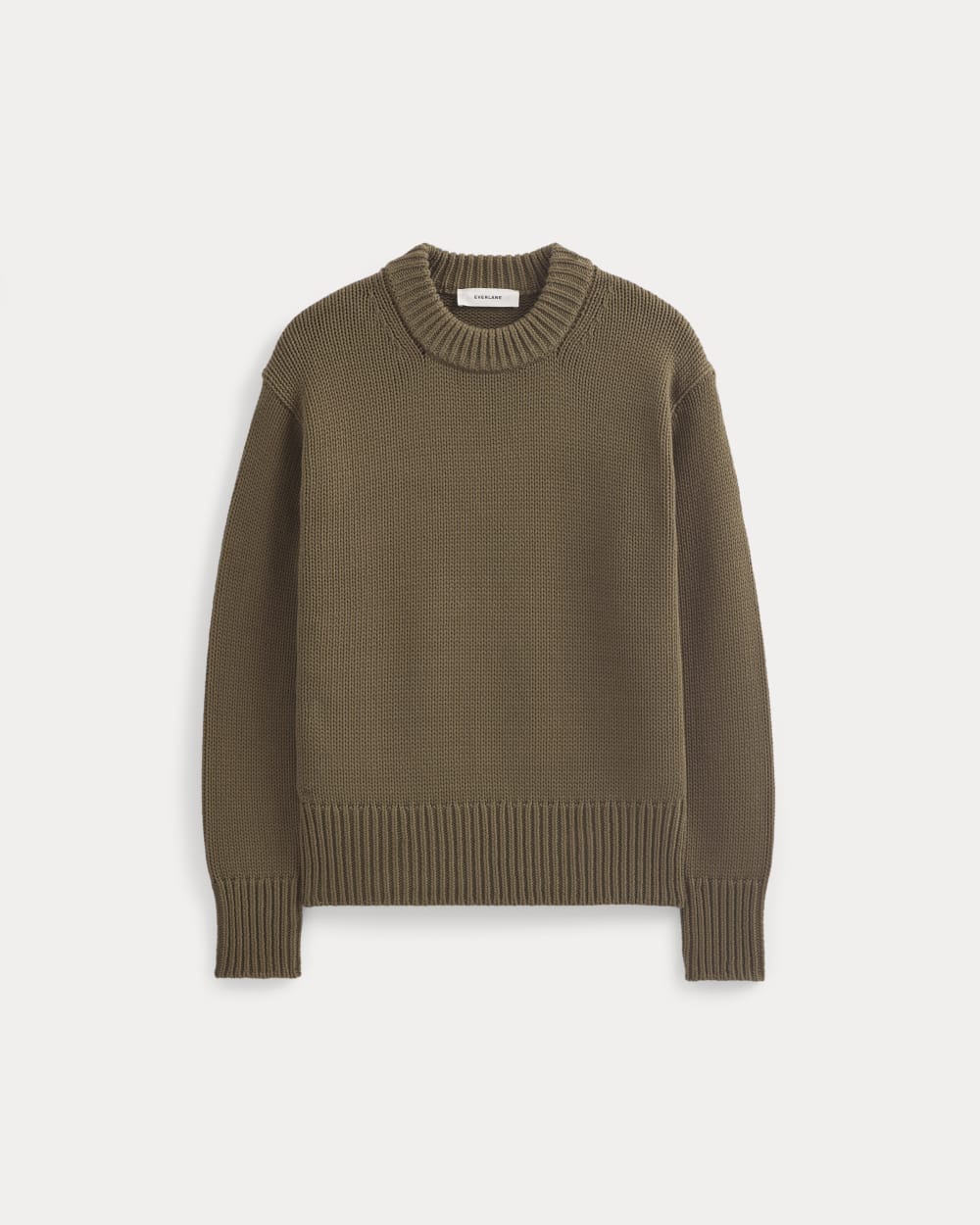 Oversized Cocoon Crew in Elevated Cotton in Beech — alternate view