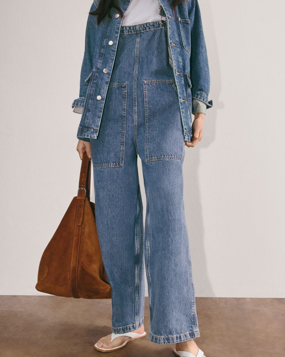 The Gardener Overall in Medium Indigo — detail view