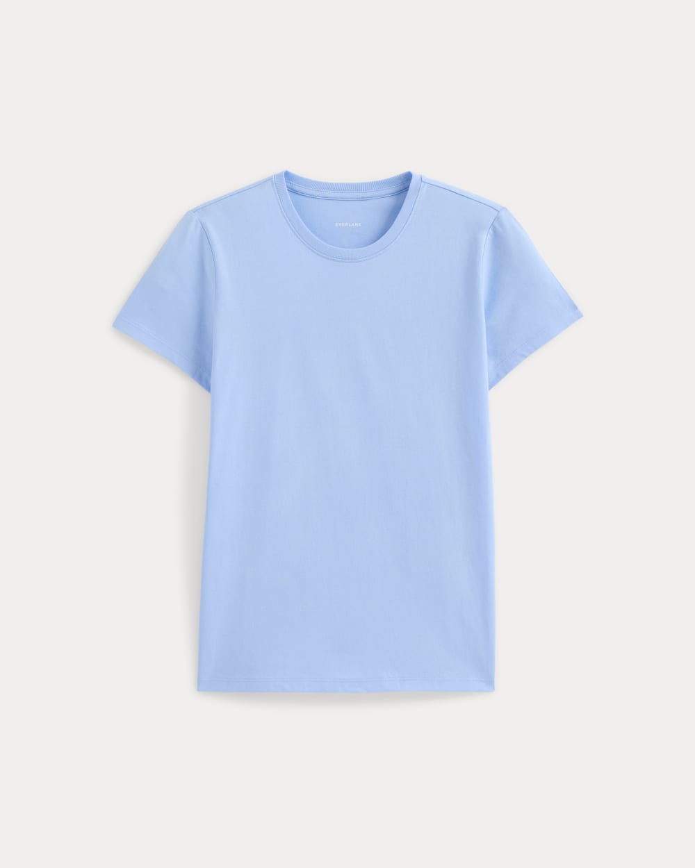 The Slim Crew in Essential Cotton in Open Air Blue — alternate view