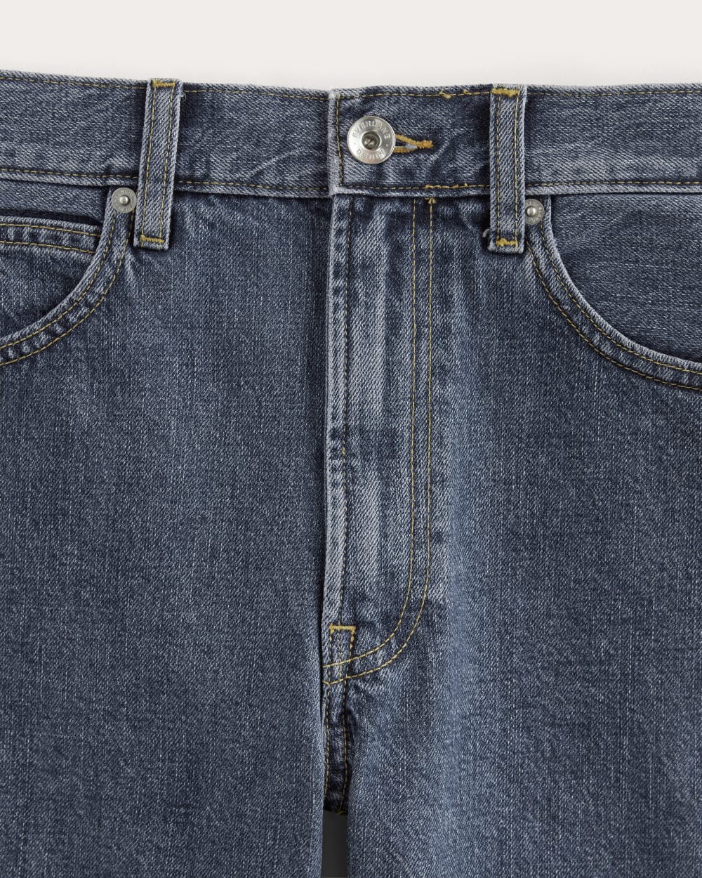 The OG Baggy Jean Short in Medium Blue — detail view