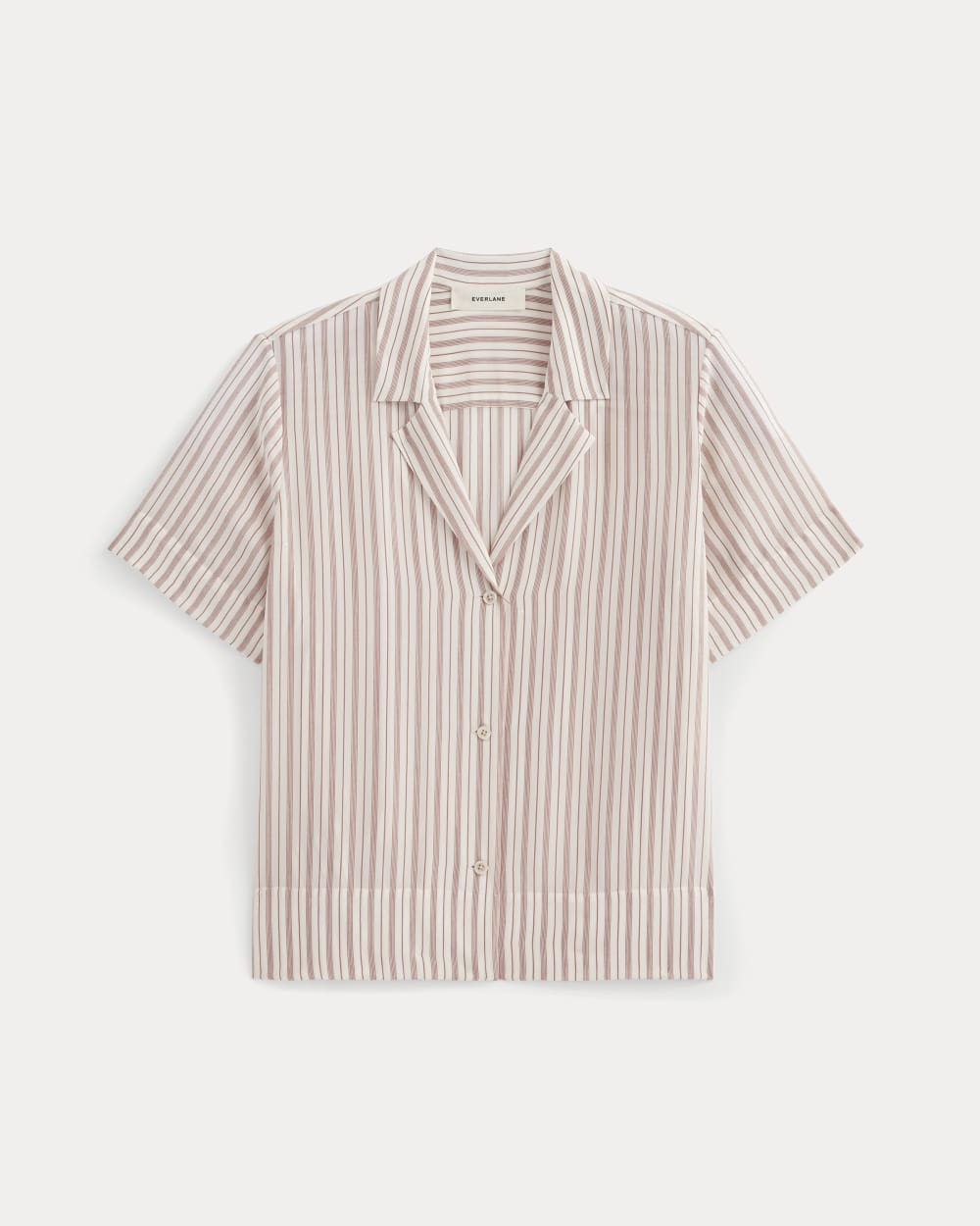 The Notch Shirt in Washable Silk in Bone / Dusky Rose — alternate view
