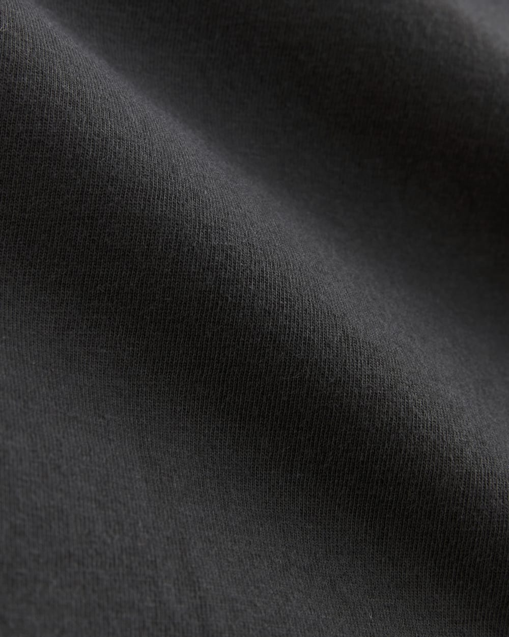 The Box-Cut Tee in Essential Cotton in Washed Black — detail view