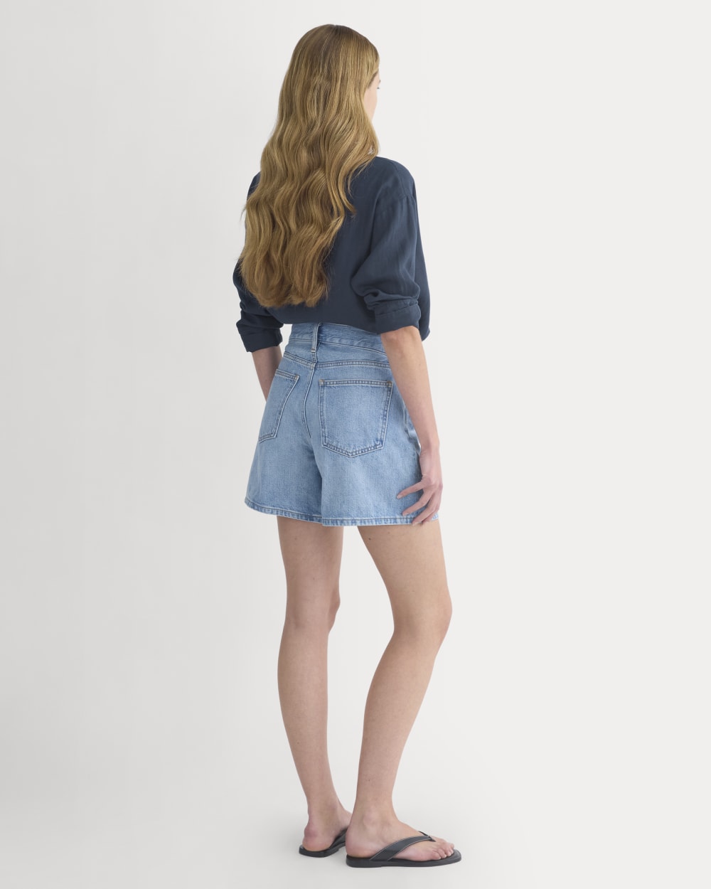 Way-High® A-Line Denim Short in Light Indigo — detail view