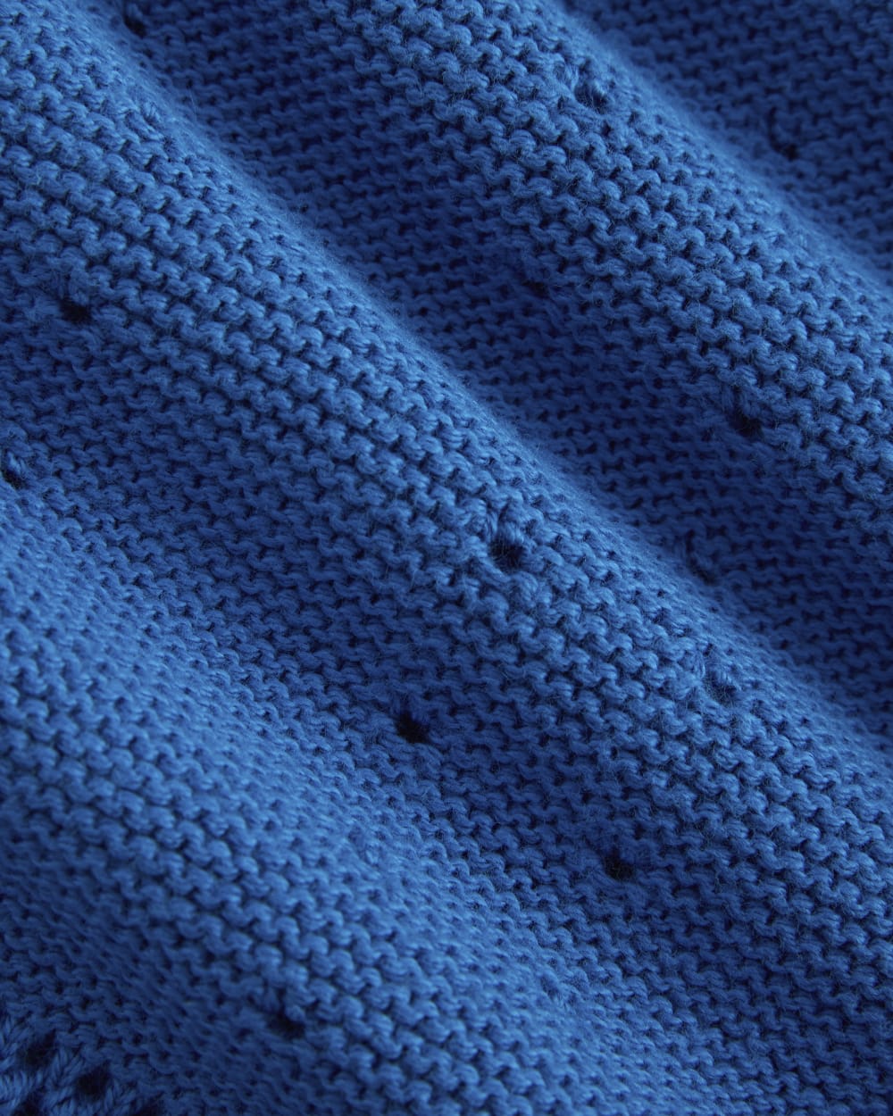 Open-Knit Short in Everyday Cotton in Imperial Blue — detail view