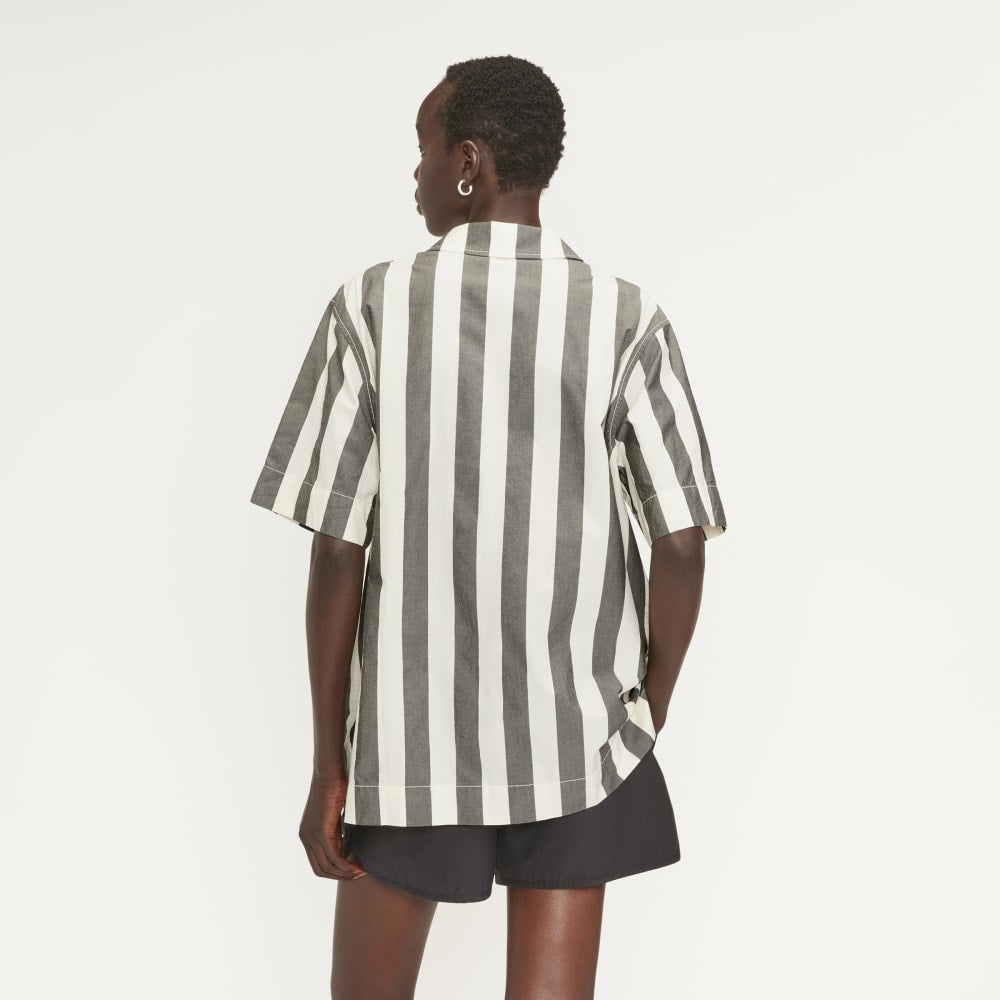 The Poplin Shirt in Bone / Black — detail view
