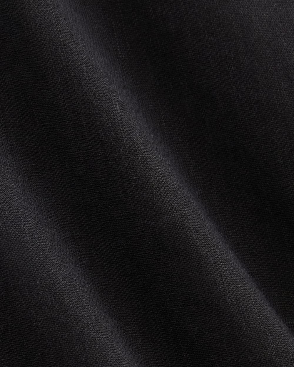 The Tiered Dress in Stretch Linen in Black — detail view
