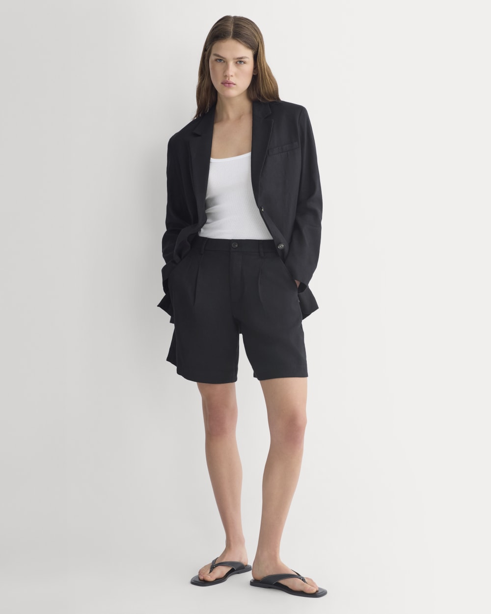 Tailored A-Line Short in Black — detail view