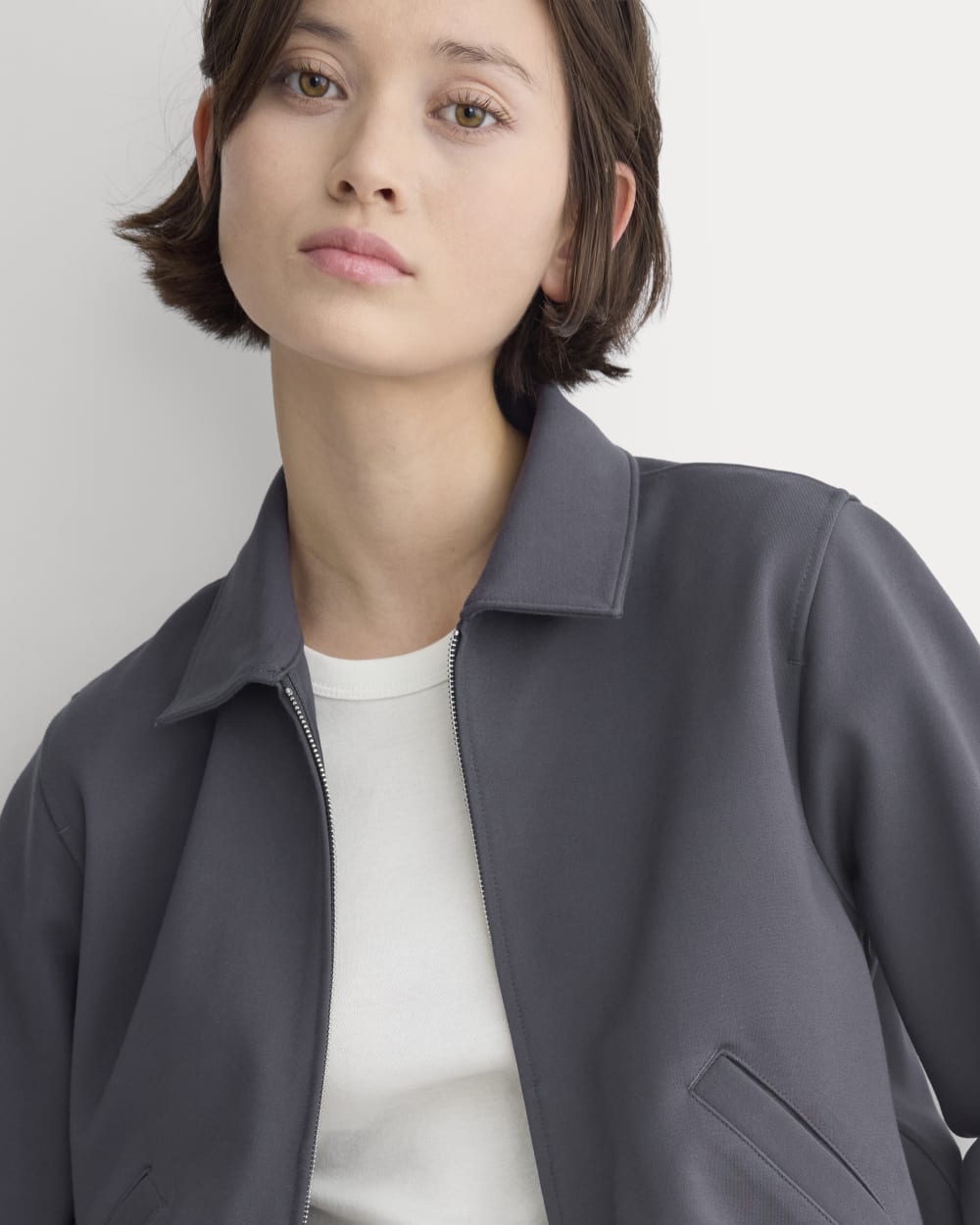 Ponte Aviator Jacket in Graphite — detail view