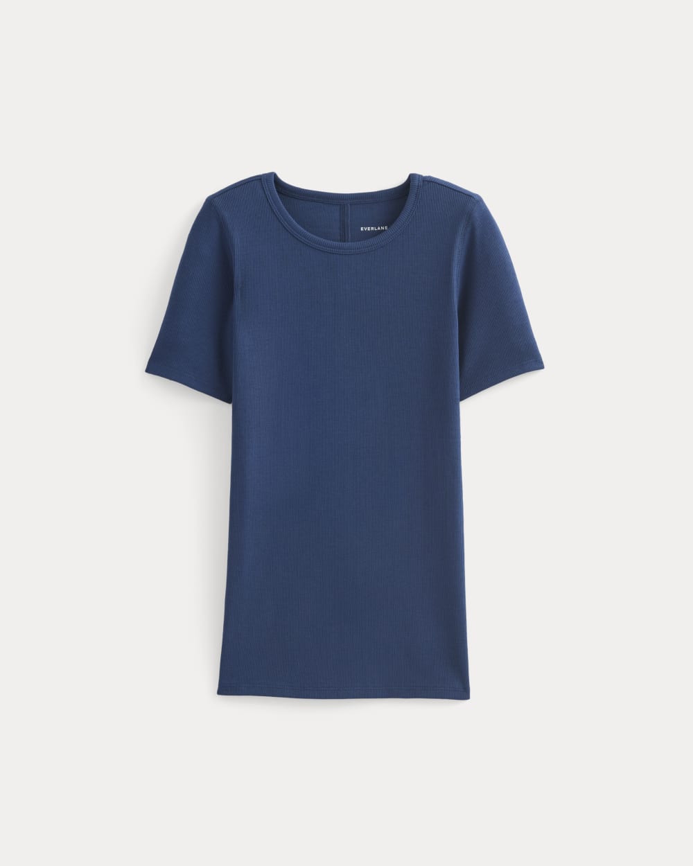 The Luxe Rib Crew in Estate Blue — alternate view