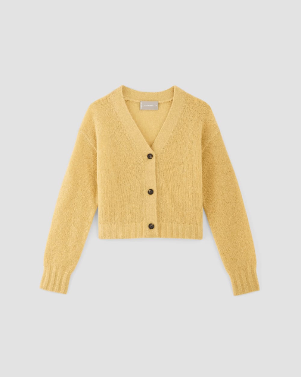 The Alpaca V-Neck Cropped Cardigan in Raffia — alternate view