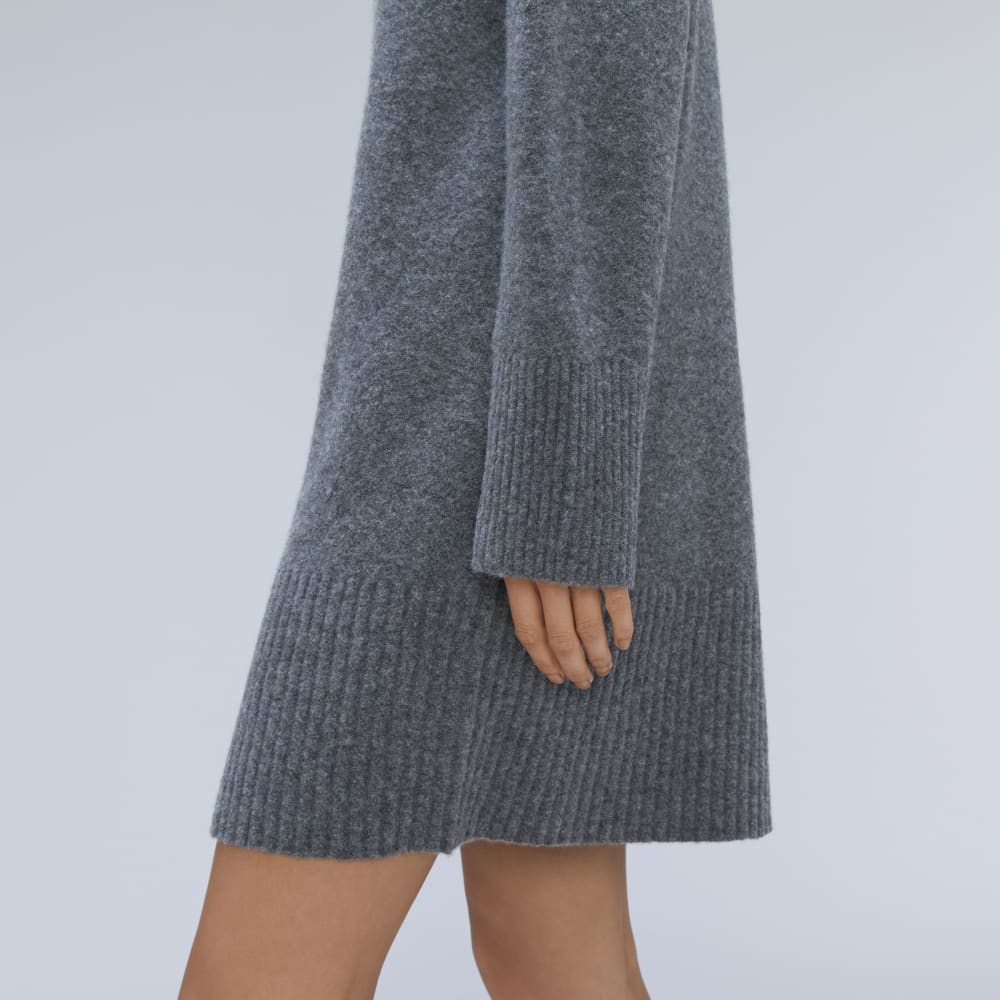The Cozy Stretch Turtleneck Dress in Marin — detail view