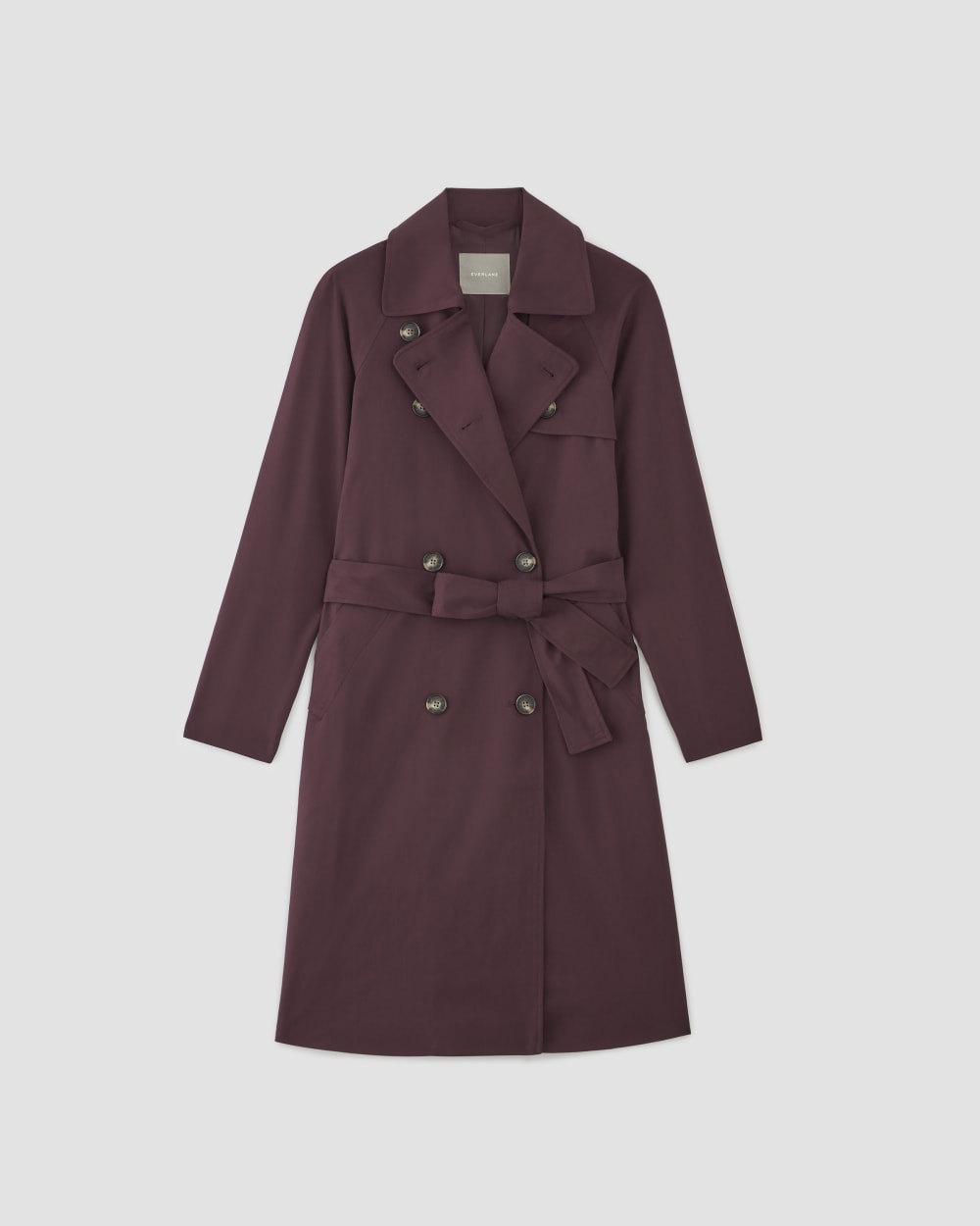 The Italian Wool Modern Trench in Burgundy — alternate view