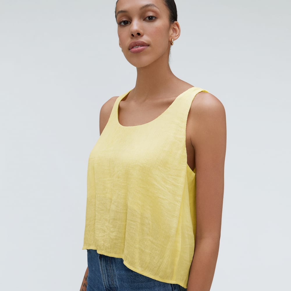 The Naia™ Ripple Tank in Pastel Yellow — detail view