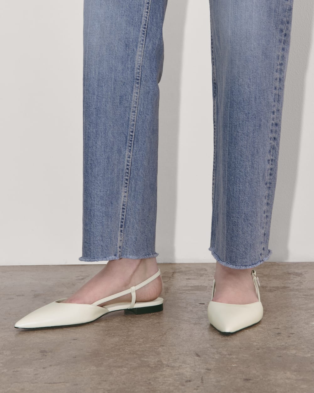 The Studio Slingback Flat in Canvas — alternate view