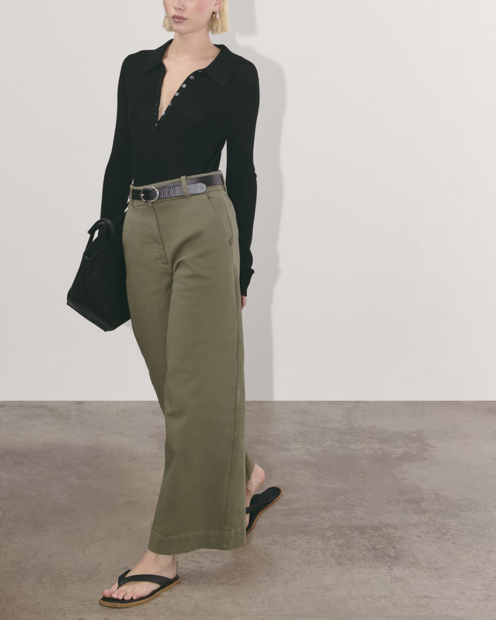 The Phoebe Trouser in Kalamata — detail view