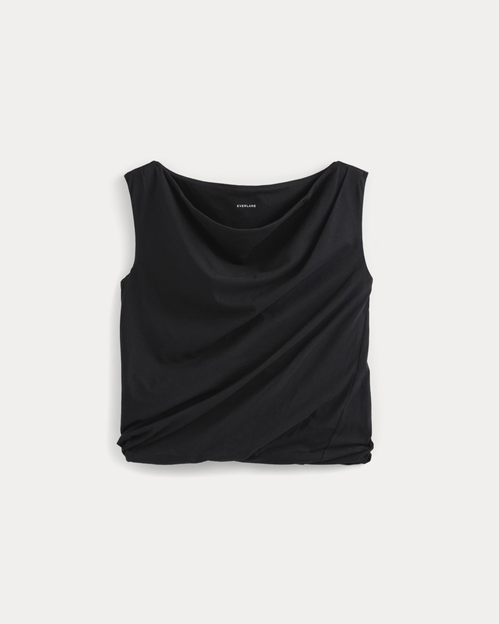 Boatneck Twisted Top in Essential Cotton in Black — alternate view