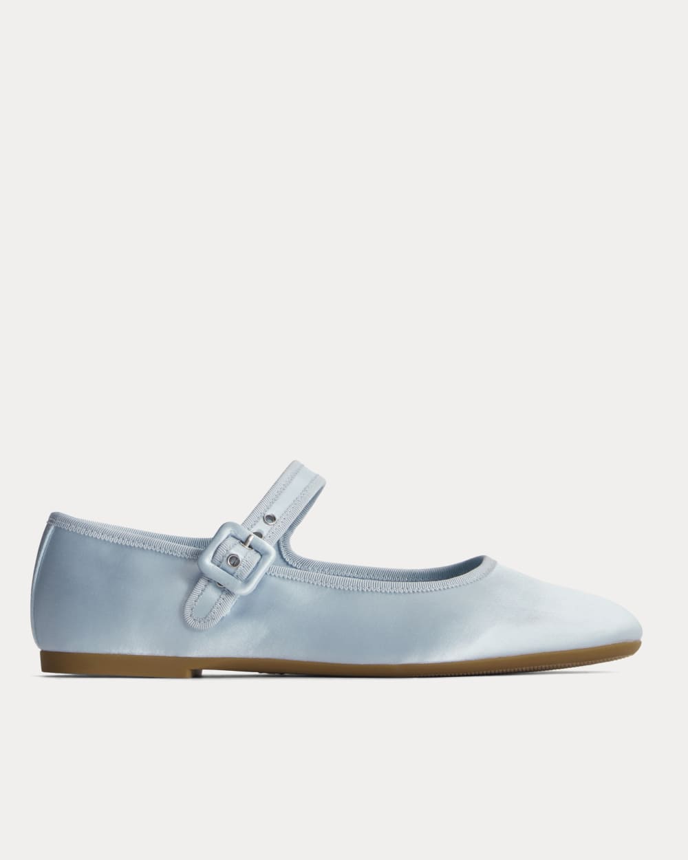 The Day Buckle Mary Jane in Robin Blue Satin — front view