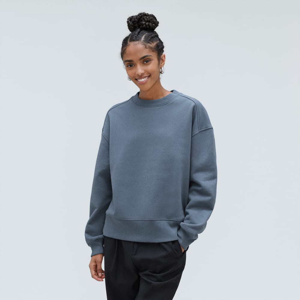 The Track Oversized Crew in Faded Blue — alternate view