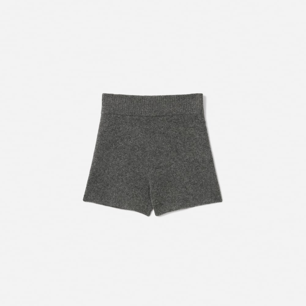 The Cozy-Stretch Short in Heathered Charcoal — front view