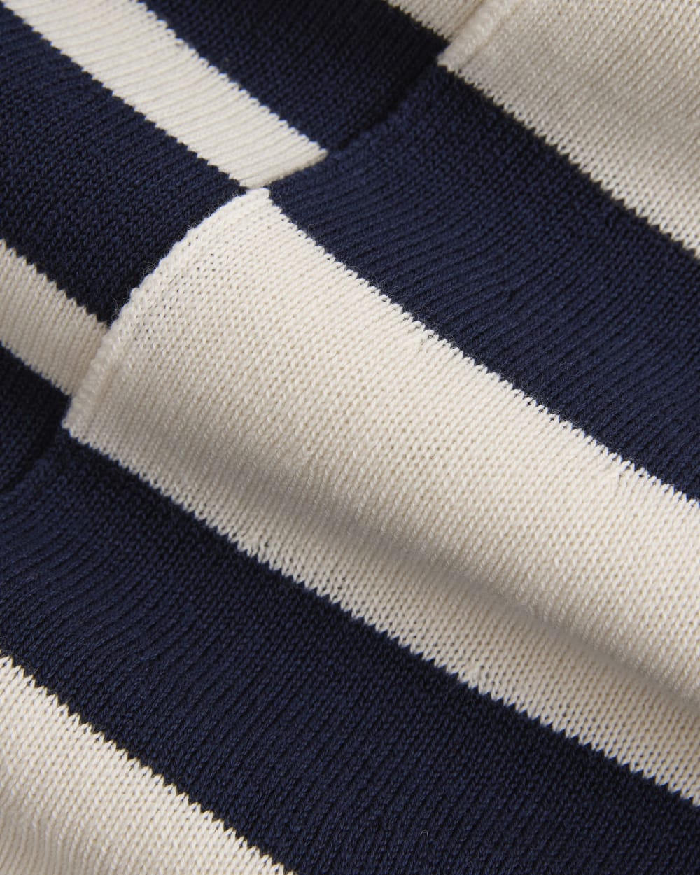 Striped Sweater Midi Dress in Bone/True Navy Duo Stripe — detail view