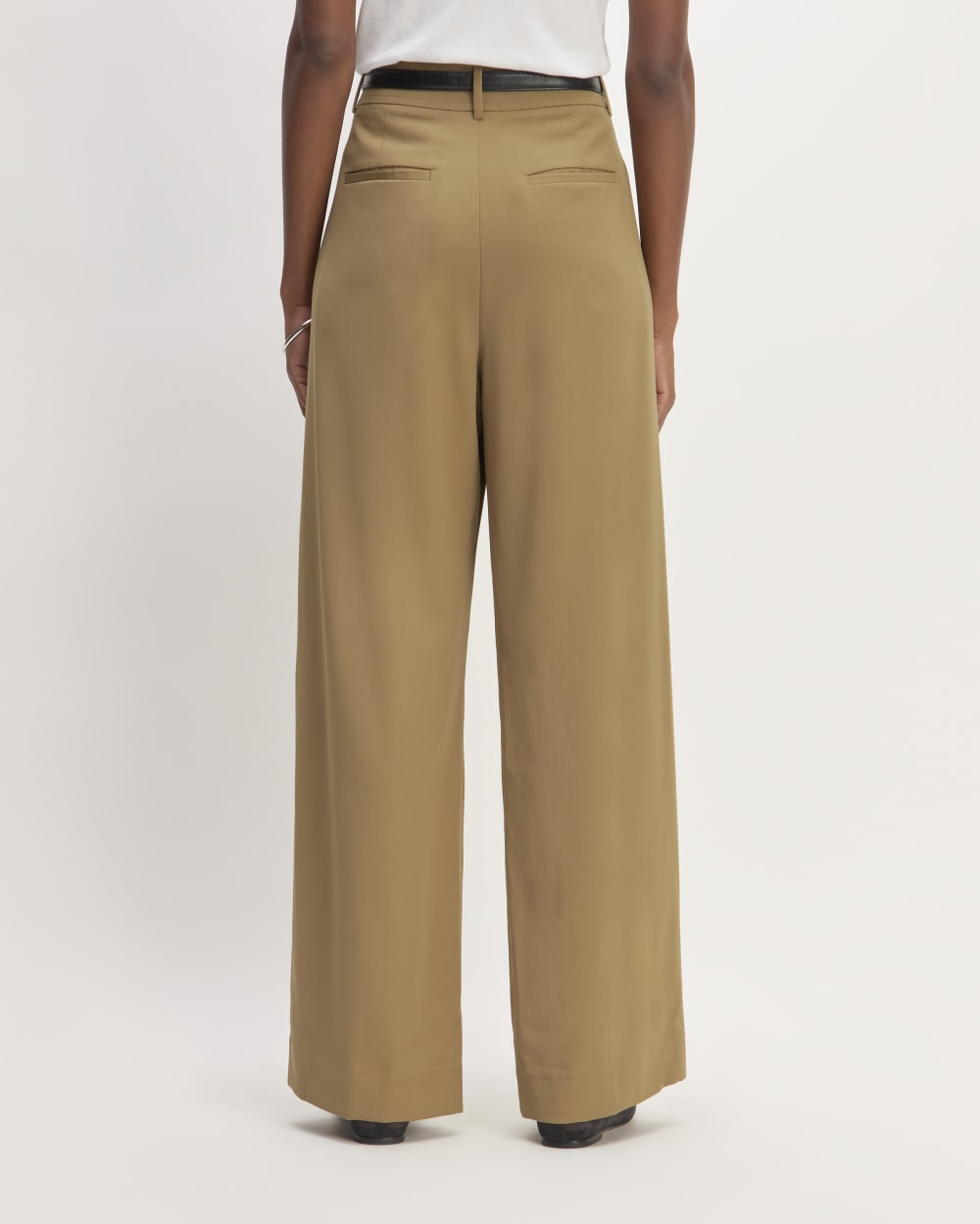 The Italian Wool Way-High® Drape Pant in Camel — detail view