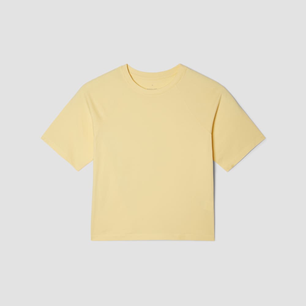 The Organic Cotton Raglan Tee in Pale Yellow — alternate view