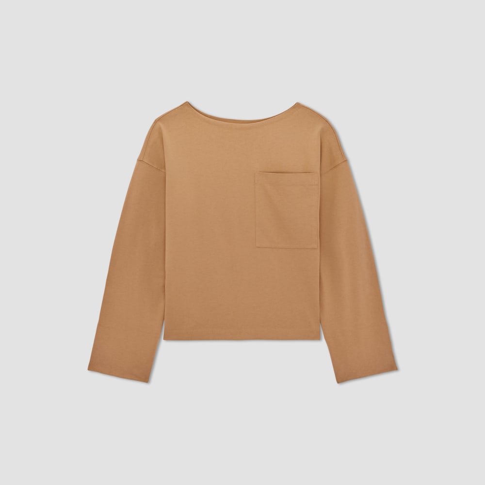 The Premium Weight Oversized Pocket Tee in Caramel — alternate view