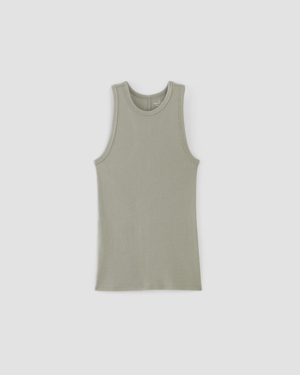 The Luxe Rib Racerback Tank in Sage Green — alternate view