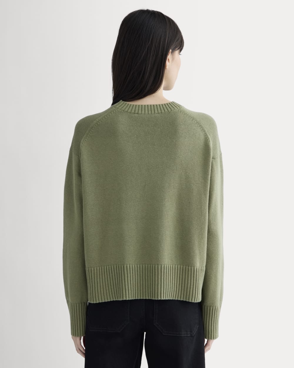 The Boxy Sweater in Everyday Cotton in Sagebrush — detail view