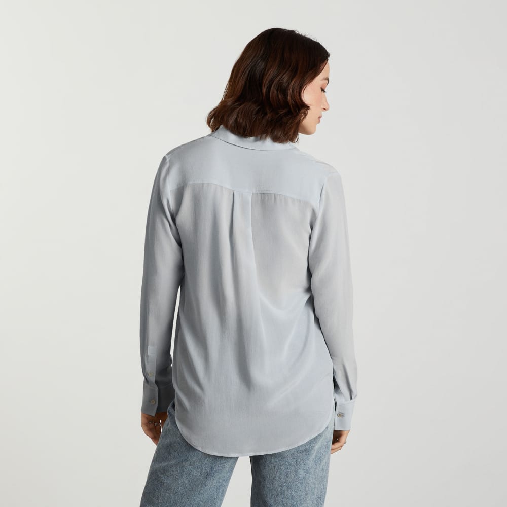 The Must-Have Shirt in Washable Silk in Sky — alternate view