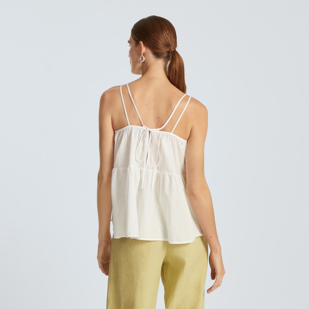 The Billow Cami in White — detail view