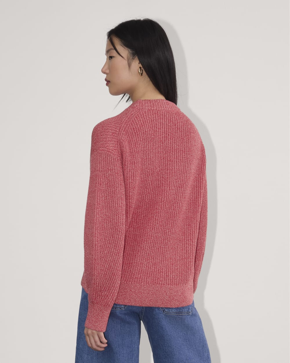 The Cocoon Crew in Everyday Cotton in Pink Peony / Classic Red — detail view