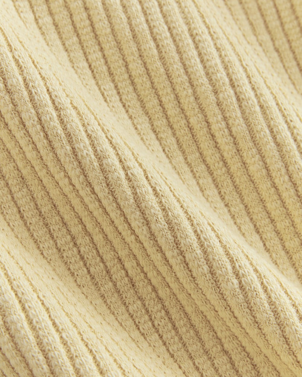 The Cozy Rib Tee in Banana Crepe — detail view