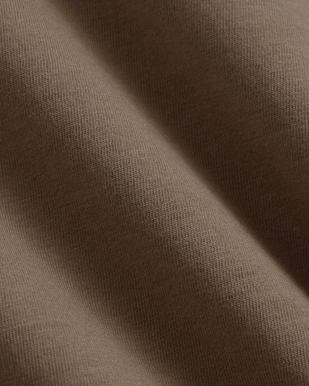 The Box-Cut Tee in Essential Cotton in Mocha — detail view