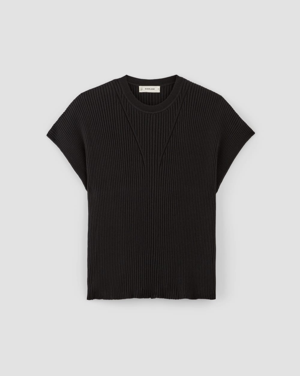 The Cotton Knit Caftan Top in Black — alternate view