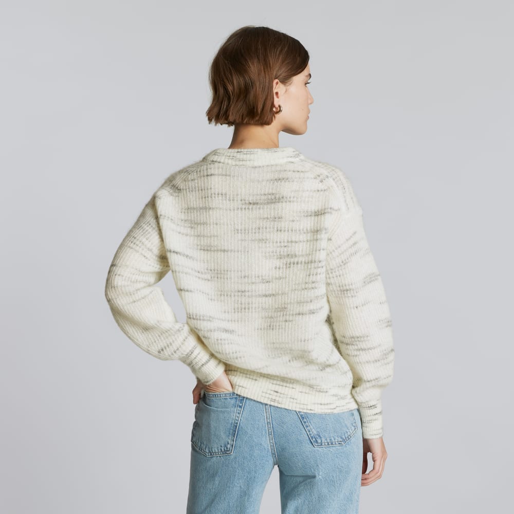The Cocoon Crew in Alpaca in Light Grey Heather — detail view