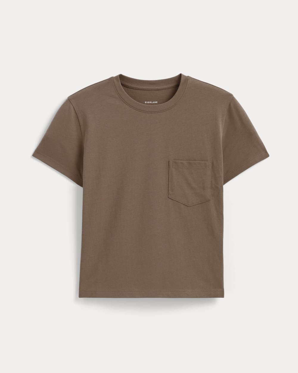 The Box-Cut Tee in Essential Cotton in Mocha — alternate view