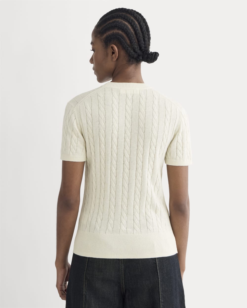 The Cable Crew in Cotton Cashmere in Birch — detail view
