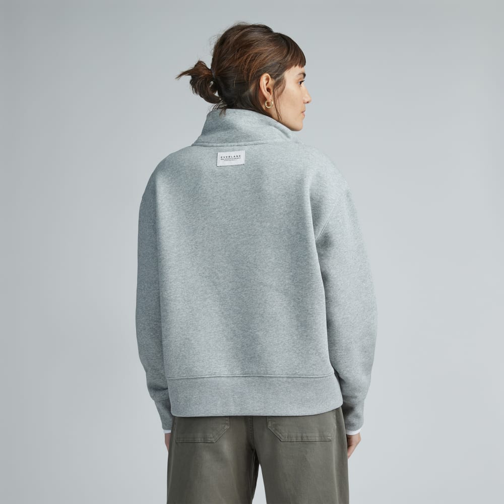 The ReTrack Half-Zip Sweatshirt in Heather Grey — detail view
