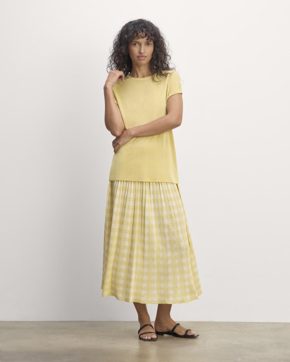 The Oversized Knit Top in Parsnip — detail view