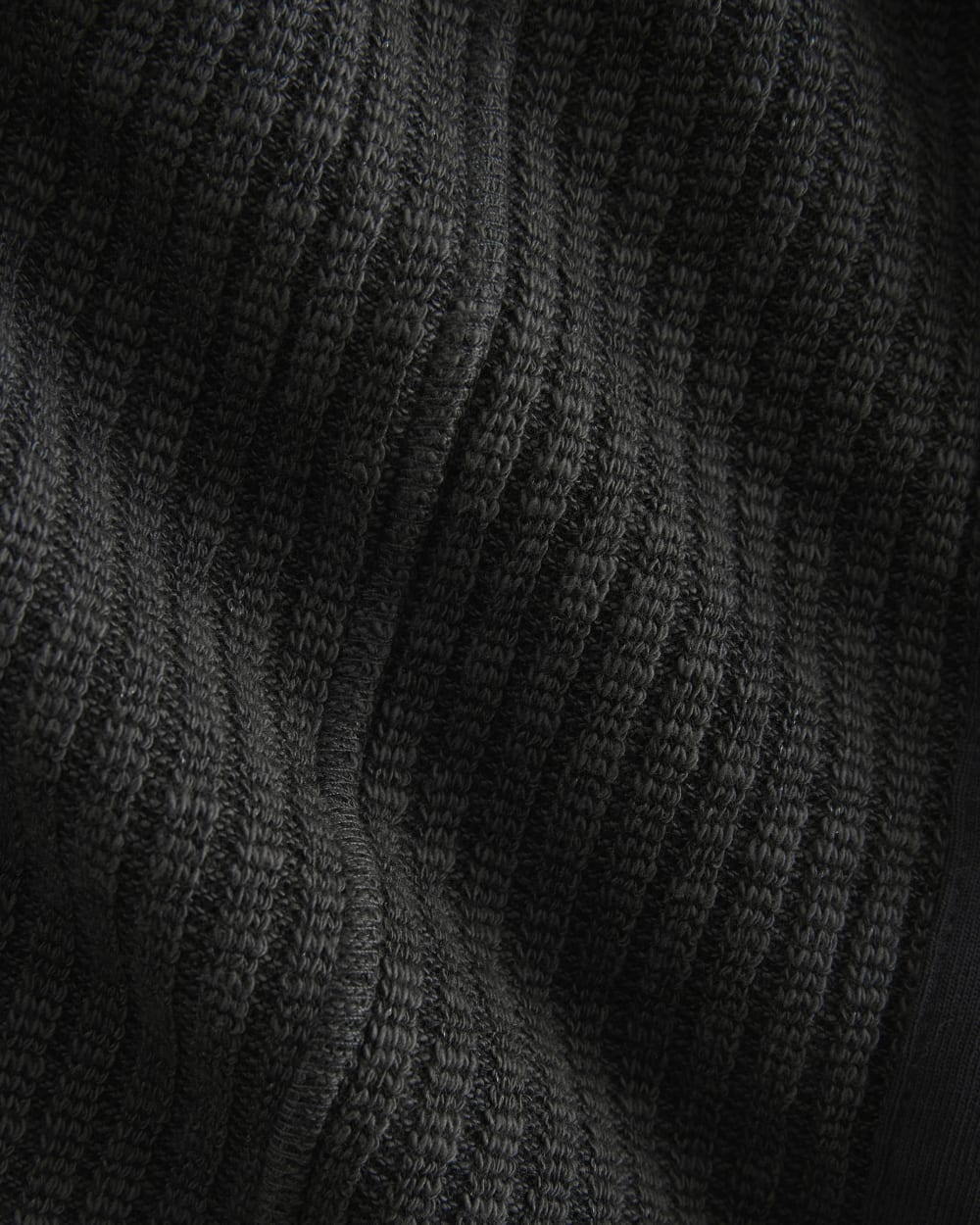 Cozy Rib Button-Up in Black — detail view