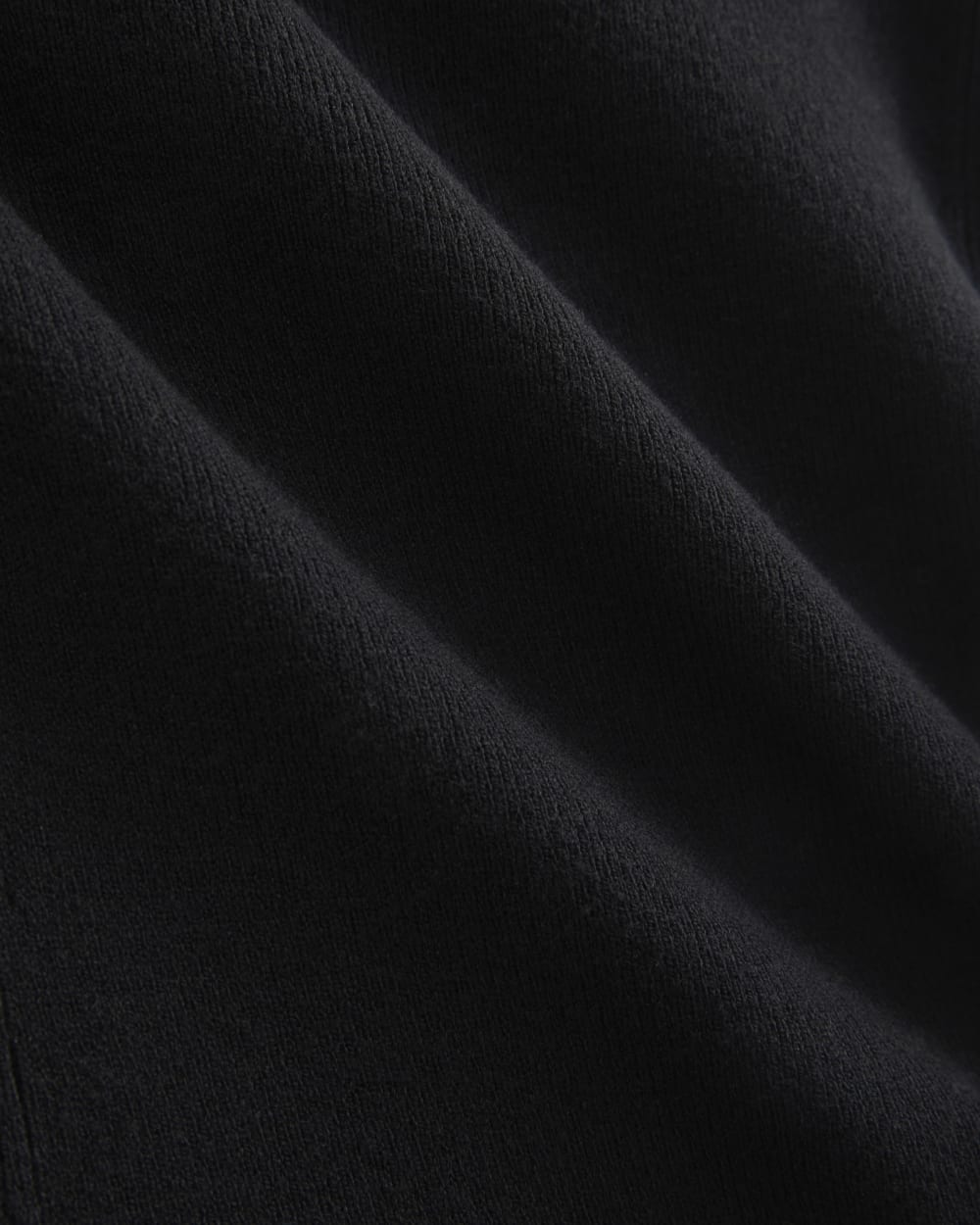 Knit Square-Neck Midi Dress in Black — detail view