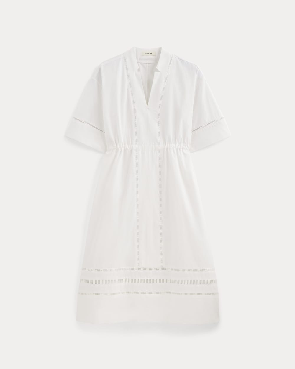 The Lace Trim Caftan Dress in White — alternate view