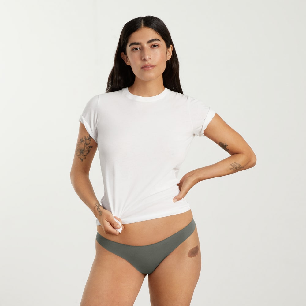 The Invisible Thong in Pewter Green — detail view