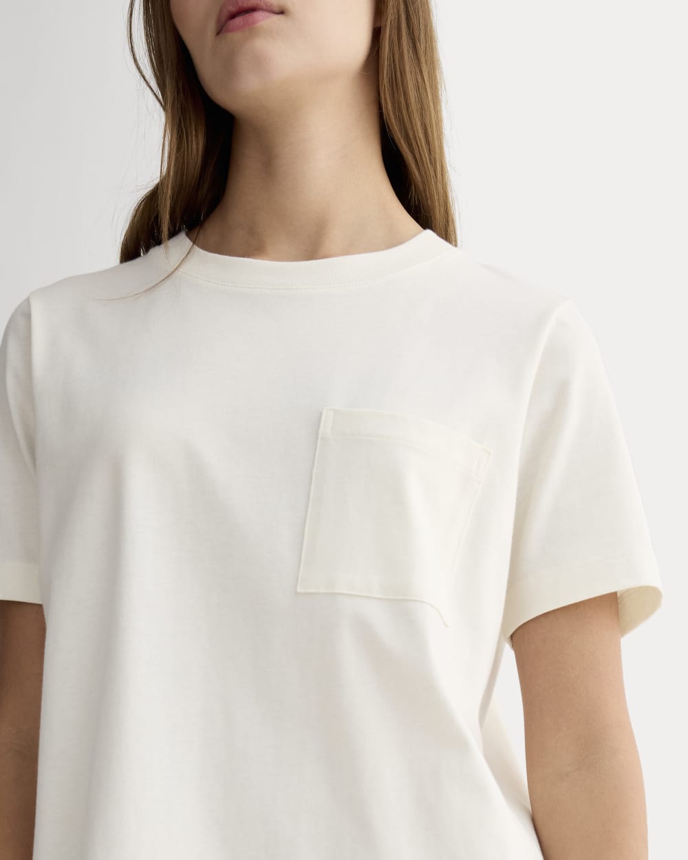 The Organic Cotton Weekend Tee Dress in Canvas — detail view