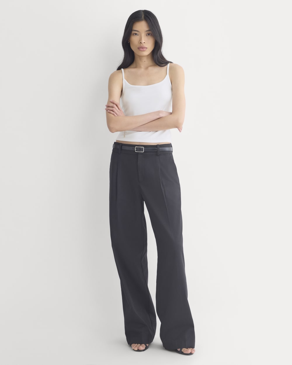 Scoopneck Cami in White — detail view