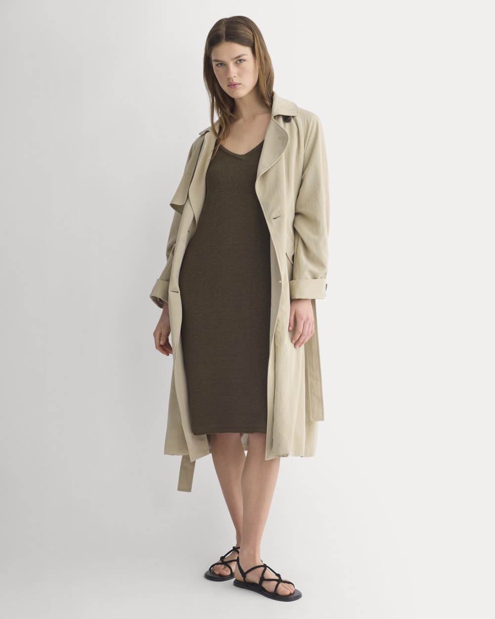 Sweater Racerback Midi Dress in Beech — detail view