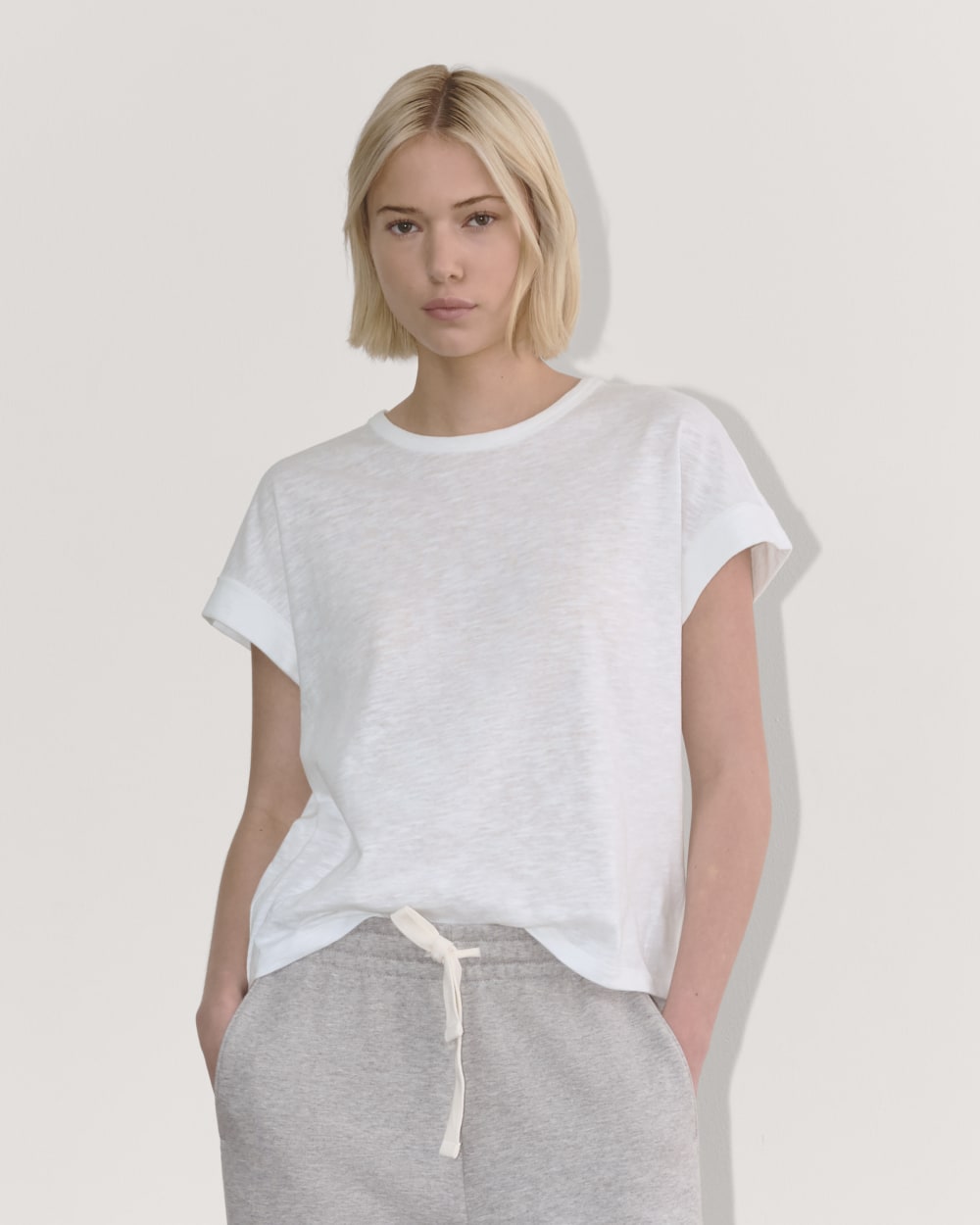 The Perform Tee in White — front view