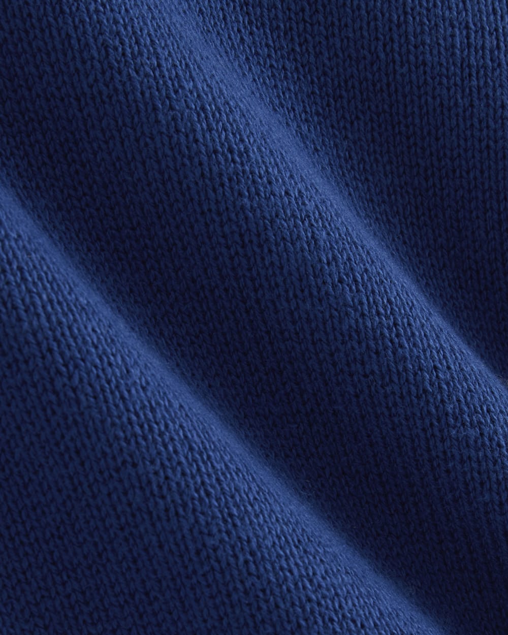 The Boxy Sweater in Everyday Cotton in Deep Lazuli Blue — detail view
