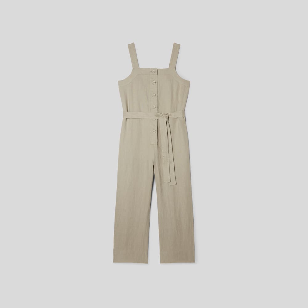 The Linen Jumpsuit in Seagrass — alternate view